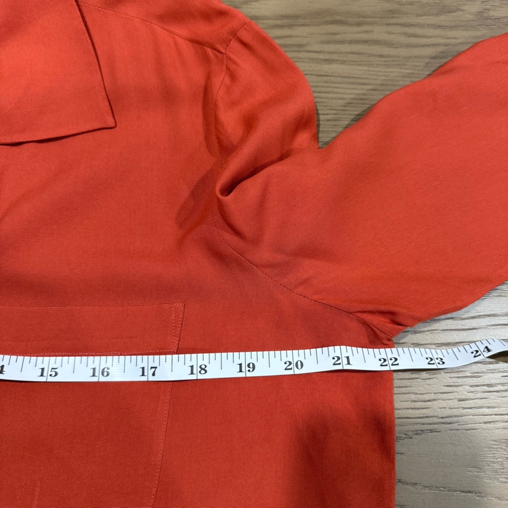 Anna and Frank 100% Silk Terracotta Button Down Blouse‎ Large Old Money Luxury - Picture 14 of 15